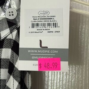 Mud Pie Black and White Clara Swing Dress